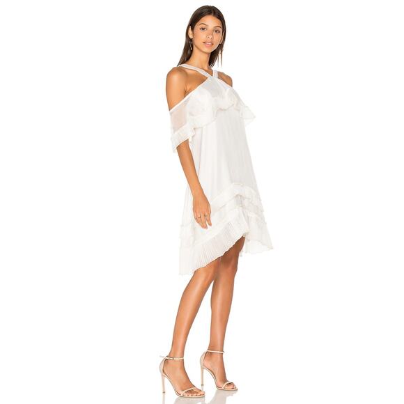 DELFI COLLECTIVE 'Blake' Pleated Chiffon Halter Flounce Dress SMALL NWT - Picture 3 of 14